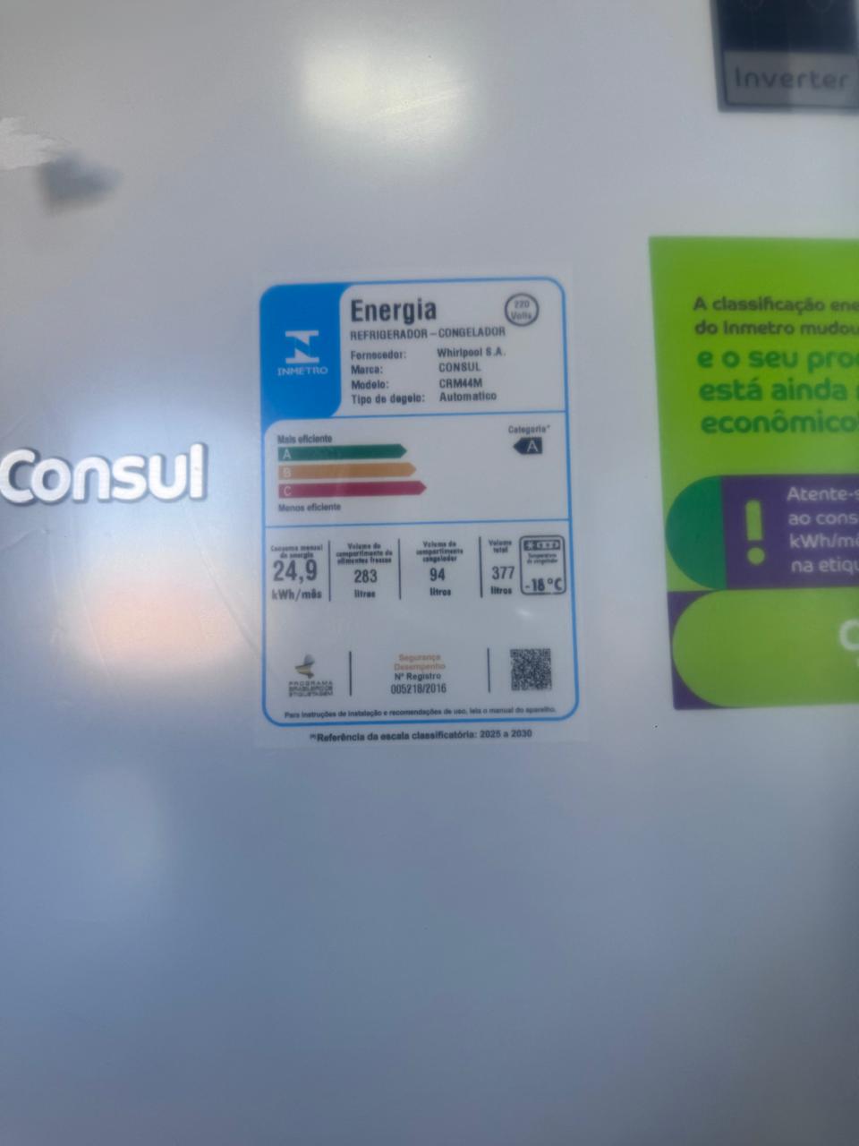 REF 377L CONSUL CRM44M FB BRANCA 220V - Imagem 3